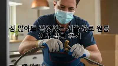 짐 많아도 걱정없는 서울 종로 원룸 이사 용달 후기!