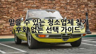 믿을 수 있는 청소업체 찾기: 후회 없는 선택 가이드